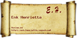 Enk Henrietta névjegykártya