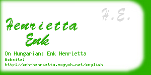 henrietta enk business card